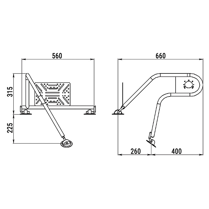 Стойка рулевая с креплением на баллон надувной лодки 25мм в Подольске