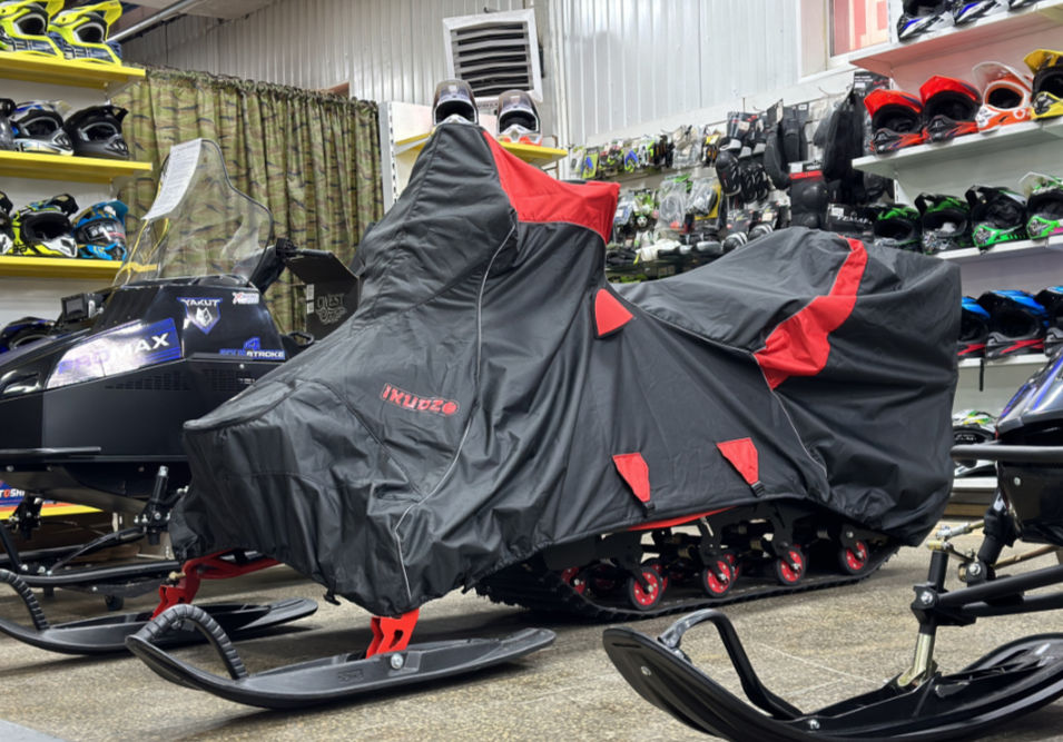 Чехол транспорт. снегохода IKUDZO HUNTER черно-красный Оксфорд ПРЕМИУМ качества с лого IKUDZO в Подольске