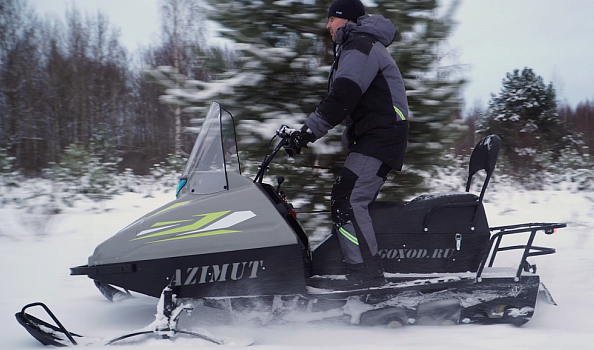 Миниснегоход Бурлак Азимут 20 л.с. , эл.запуск, реверс, тормоз гидравл, капот серый в Подольске