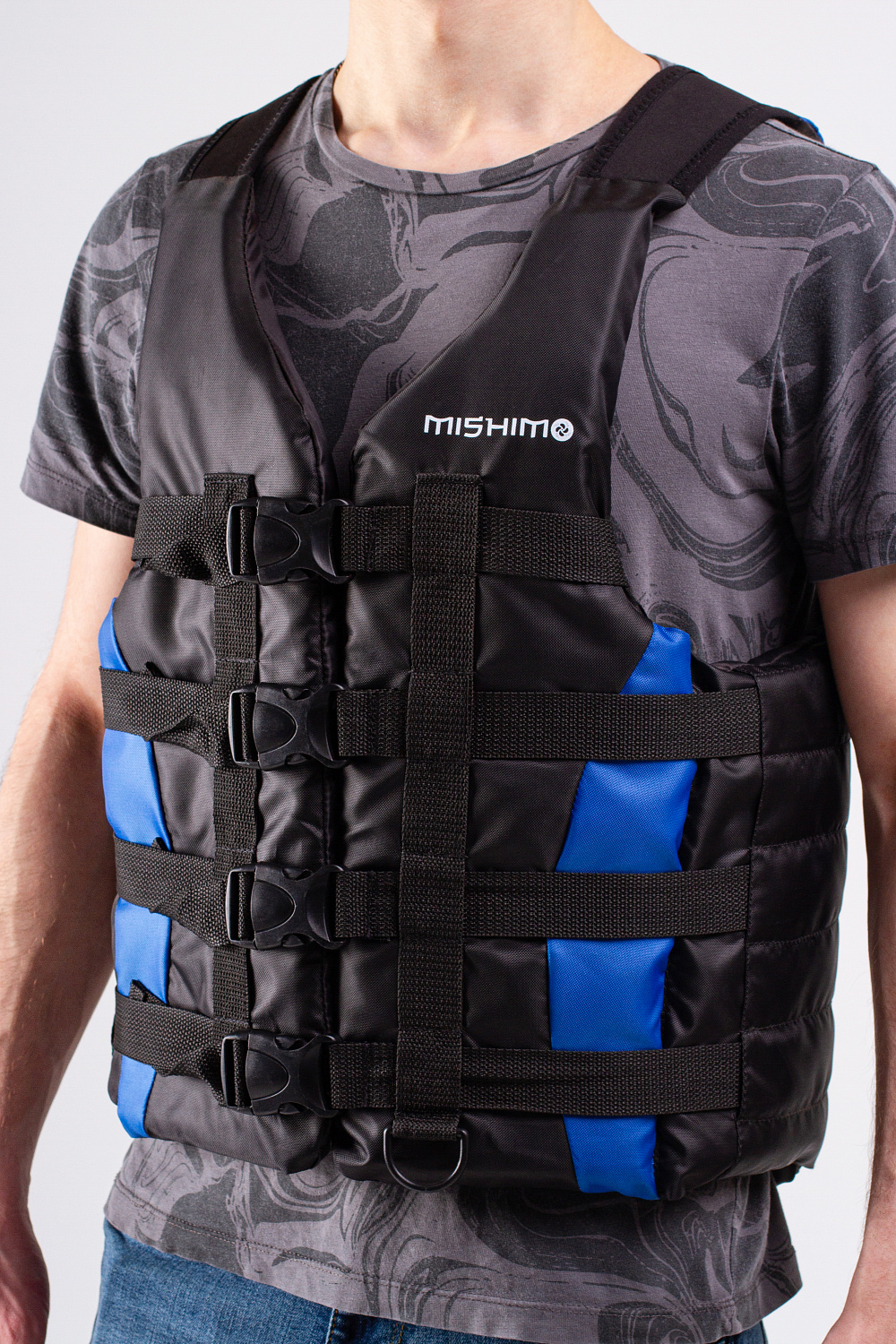 Жилет спасательный MISHIMO PRO Премиум качества Черно-синий в Подольске