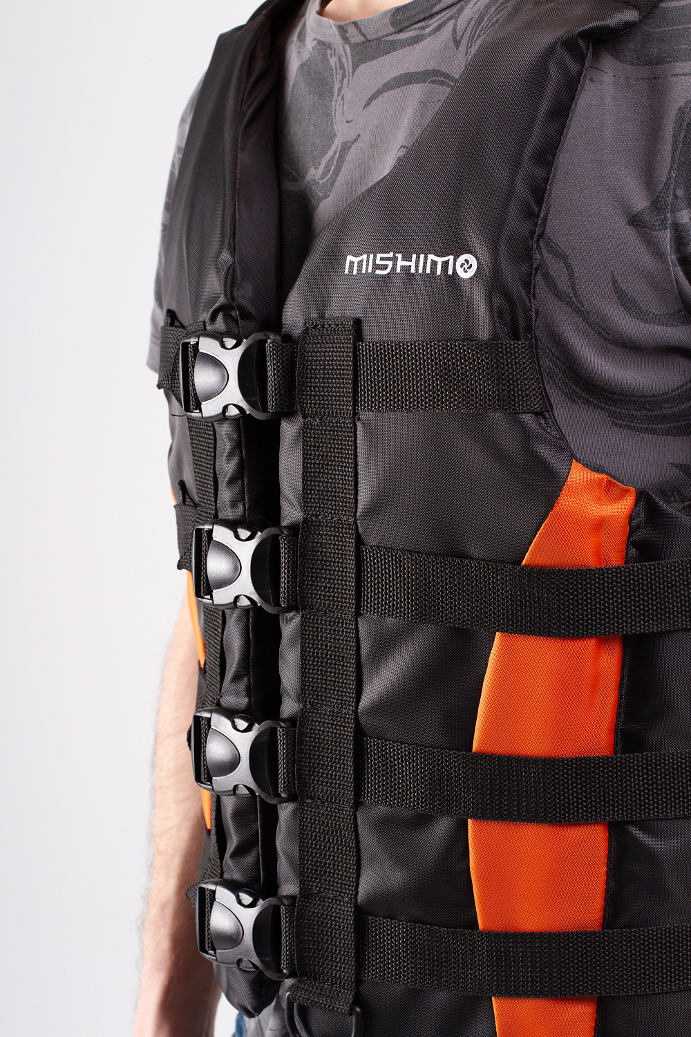 Жилет спасательный MISHIMO PRO Премиум качества Черно-оранжевый в Подольске