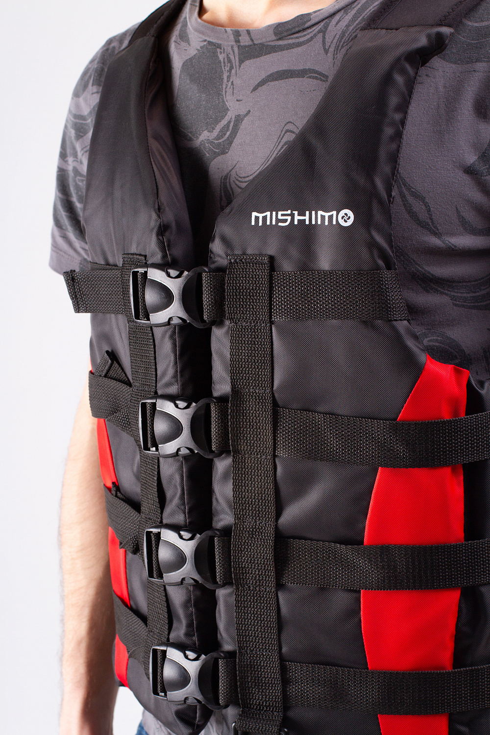 Жилет спасательный MISHIMO PRO Премиум качества Черно-красный в Подольске